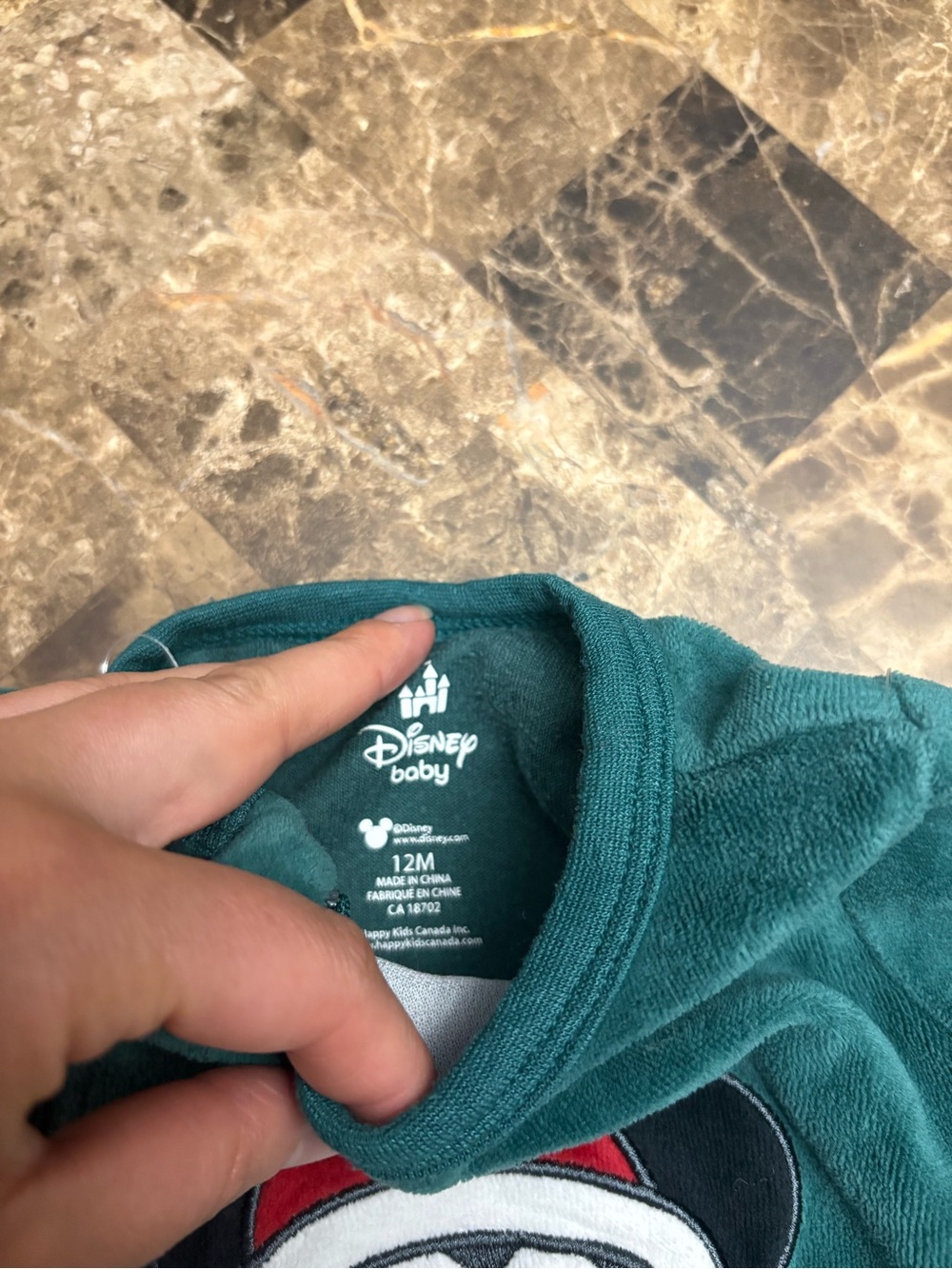 4/30$ Disney Green Mickey Mouse Holiday unisex Pajamas 12 months - Picture 4 of 4